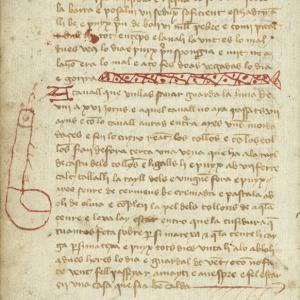 11. Instruccions per sanar o castrar un cavall en un manual de menescalia català. Barcelona, Arxiu Històric de la Ciutat de Barcelona, ms. A-49 (s. XIV-XV).