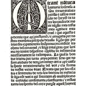 10. Lluís Alcanyís, 'Regiment preservatiu i curatiu de la pestilència' (València, Nicolau Spindeler, c. 1490, f. a2r).