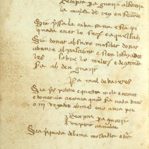 5. Misser Joan, 'Llibre de receptes' (Los Angeles, UCLA Louise M. Darling Biomedical Library, ms. Benj. 1-4, f. 79v).